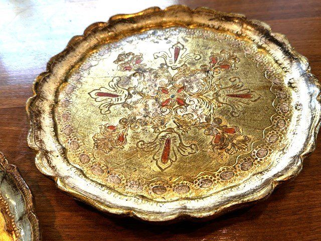 Plateaux: FlOreNtiNer HoLz TabLeTs – D'occasion à Winkel par zeho 2