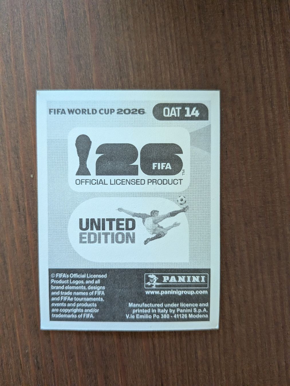Panini Sammelbilder & Trading cards: Panini Bild QAT 14 – Gebraucht aus Eschenbach SG von SanFranciscoCalifornia 1