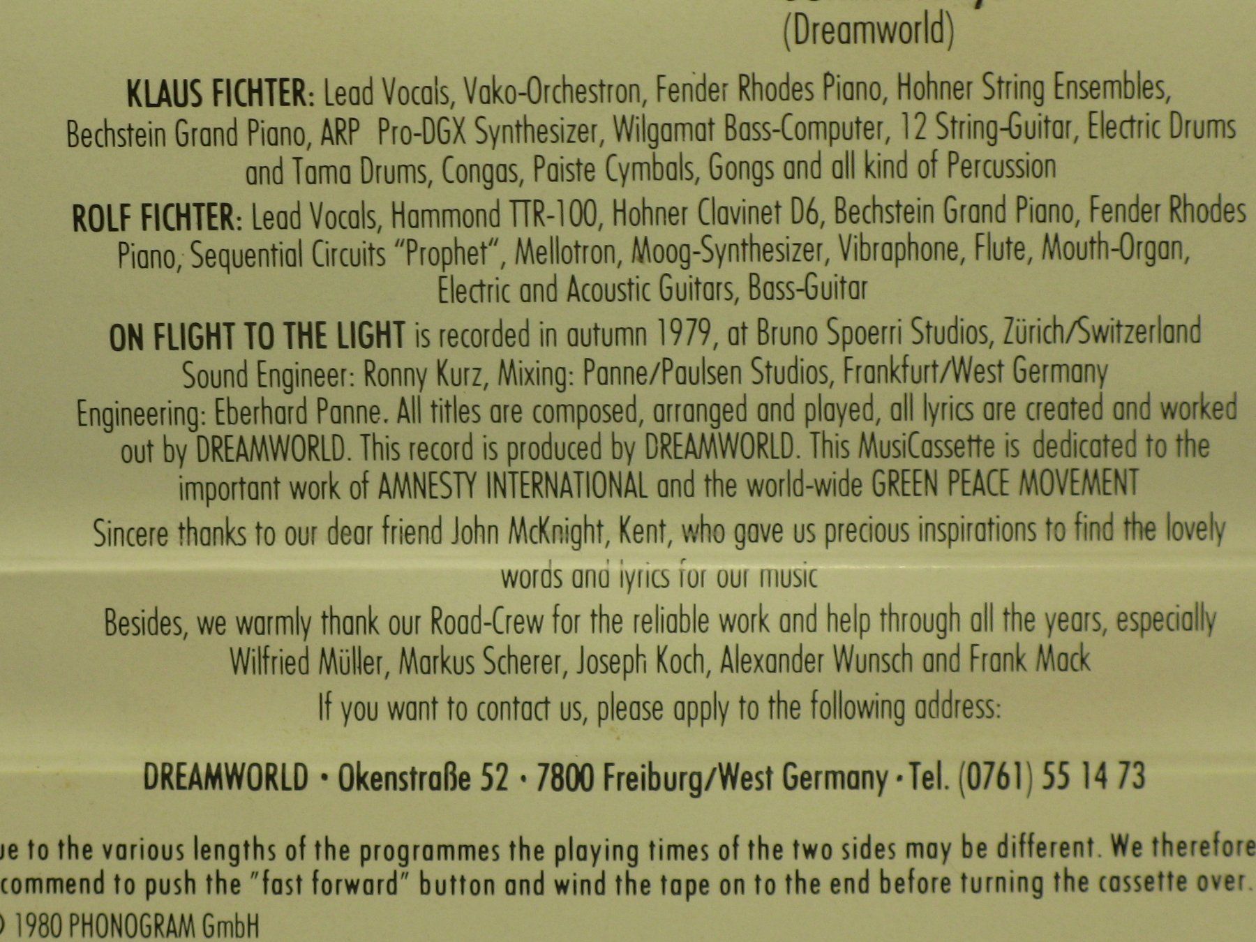 Musicassette: DREAMWORLD    ON FLIGHT TO THE LIGHT – Usato da Langnau i. E. venduto da mar_hw58 3
