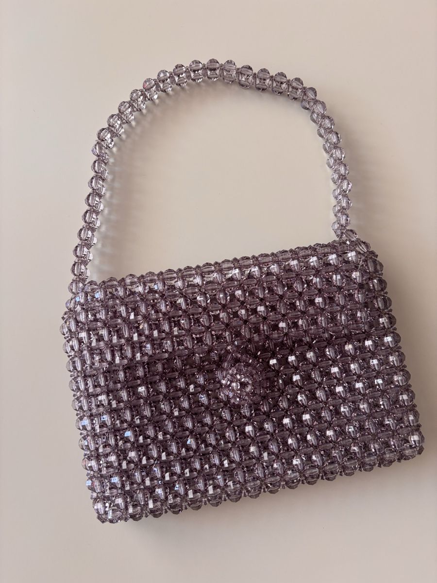 Taschen für Damen: Handmade Perlen-Handtasche, Grau – Neu (gemäss Beschreibung) aus Horgen von tha_h6cv