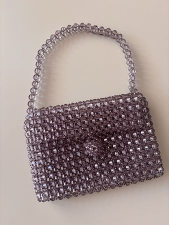 Handmade Perlen-Handtasche, Grau