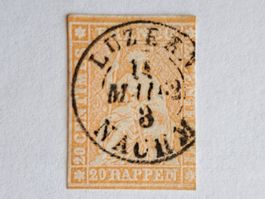 Strubel 25 Super Stempel Luzern 14.März 1862