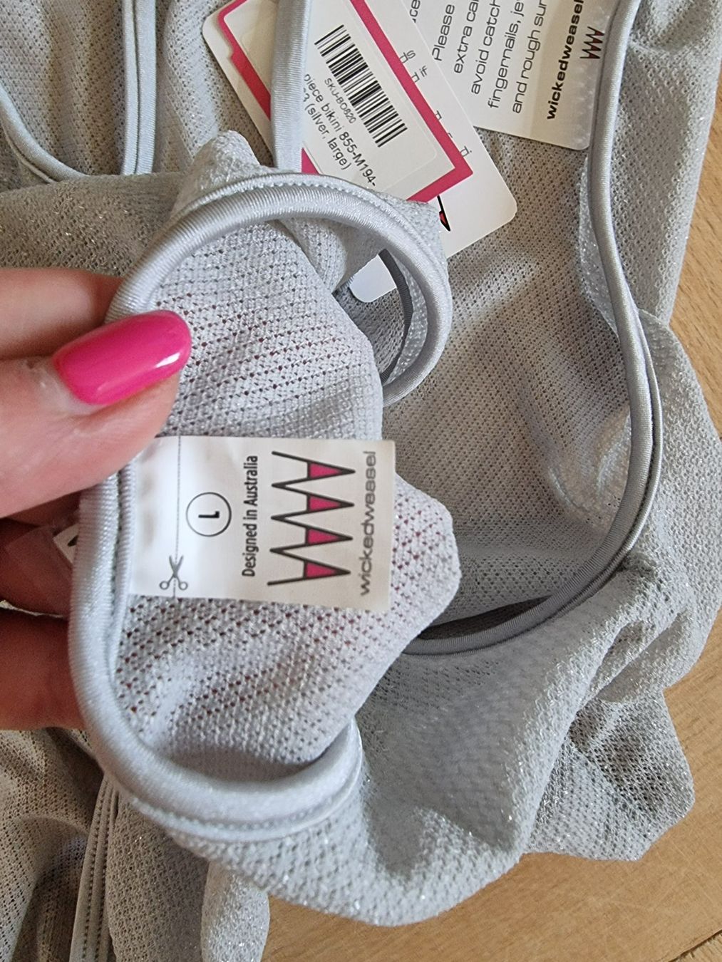 Badekleider & Bikinis: Wicked Weasel One Piece Bikini Silber Gr.L NEU – Neu und originalverpackt aus St. Gallen von rid_2fs2 8