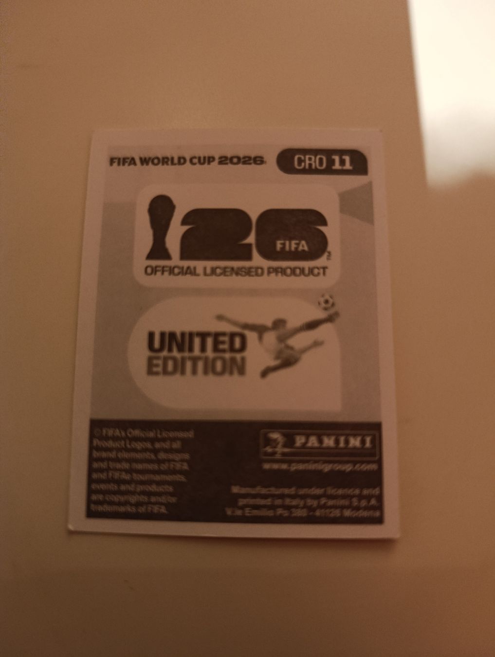 Panini Cartes à collectionner: Panini World Cup 2026 CRO 11 – Neuf (Voir description) à Lavey-Village par pas_7xd2 1