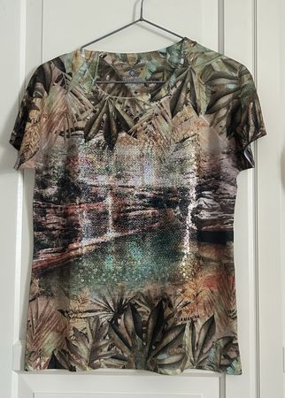 Damen T-Shirt mit Pailletten Grösse P 