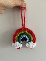 HANDGEFERTIGT - Regenbogen Taschenanhänger