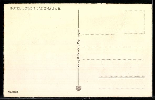 Ansichtskarten: AK Langnau i. E., Hotel Löwen – Gebraucht aus Berlin von bartko-reher 1