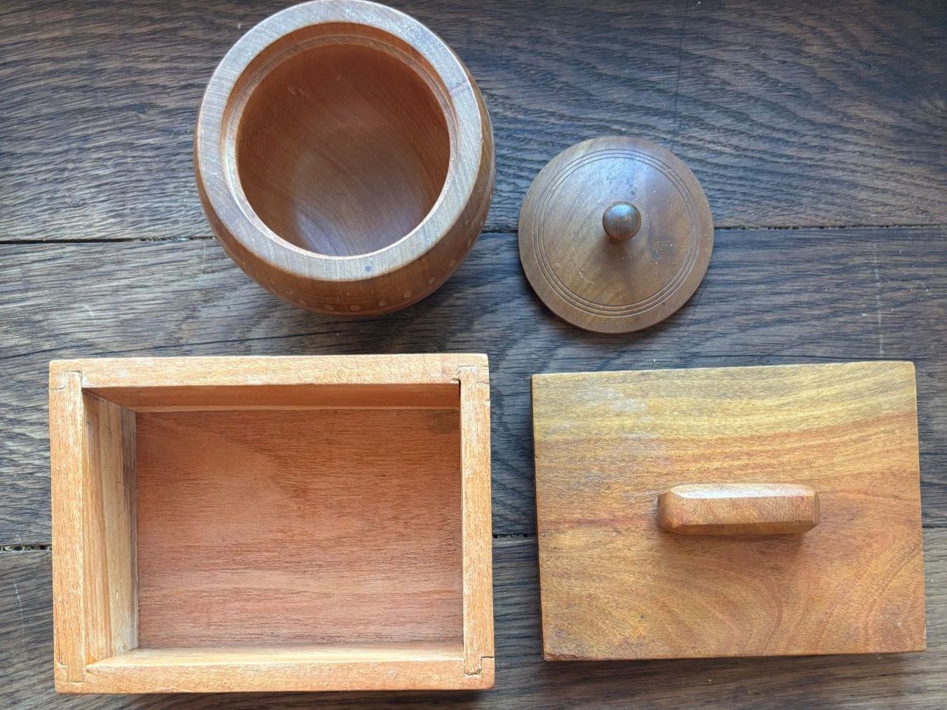 Barattoli: 3 Vintage Holz Dosen mit Deckel – Usato da Horgen venduto da uge_pd5p 2