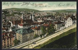 St. Gallen, Teilansicht mit Strasse und 
