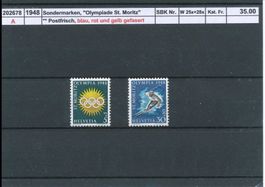 1948 Sondermarken, "Olympiade St. Moritz" - Typ x , **