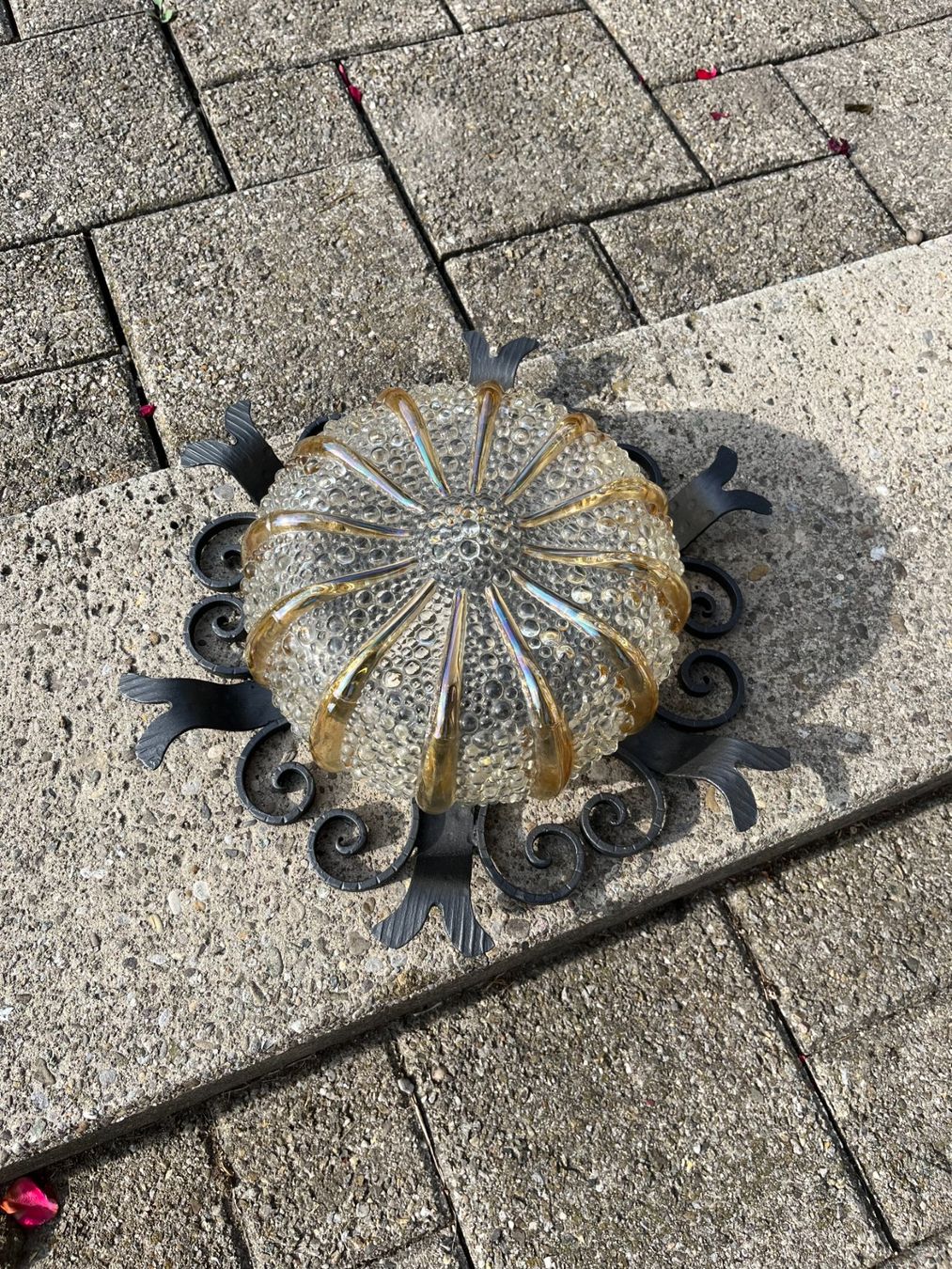 Lampes: Wand- oder Decken-Leuchte Glas Metall vintage – D'occasion à Montlingen par Giardini13 1