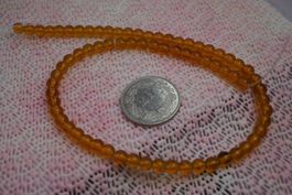 Kugel Strang  6mm  Citrin-Look, Imitat aus Glas