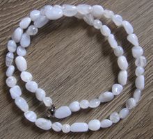 NEU: Chalcedon Kette Collier Edelstein Chalcedonkette