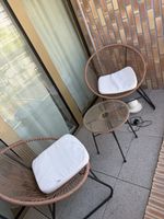 Salon de jardin 2 fauteuils en rotin + table basse – Très bo