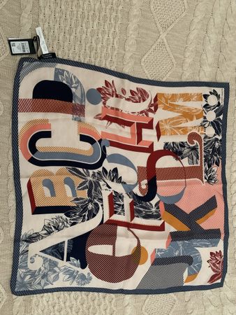 Galeries Lafayette Silk Scarf - Alphabet Print New!