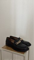 Mocassins noirs 38 avec chaîne dorée