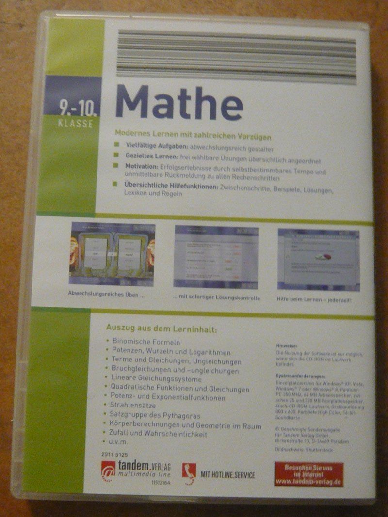CD: Mathe Klasse 9-10 LernCD – Usato da Ruggell venduto da Btt 2