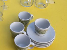 4 Espresso Tassen und Untersetzer Langenthal