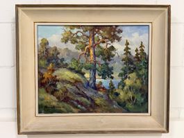 Aarne Alanko Ölgemälde Waldlandschaft Signiert 1959 gerahmt