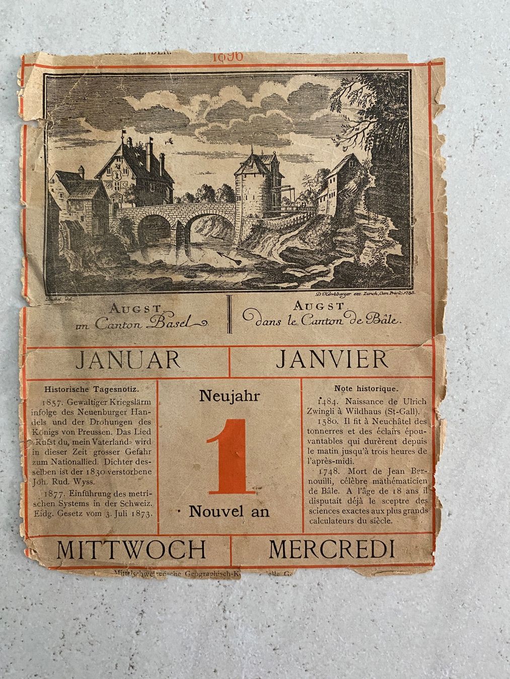 Calendari: Antikes Kalenderblatt – Usato da Windlach venduto da HimmelBlau98