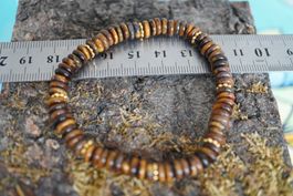 Tigerauge Goldig   Armband  6mmx2mm  18,5cm   TOPSTONE