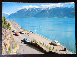 Ansichtkarte Route de la corniche - Lavaux - Autos - Schiff