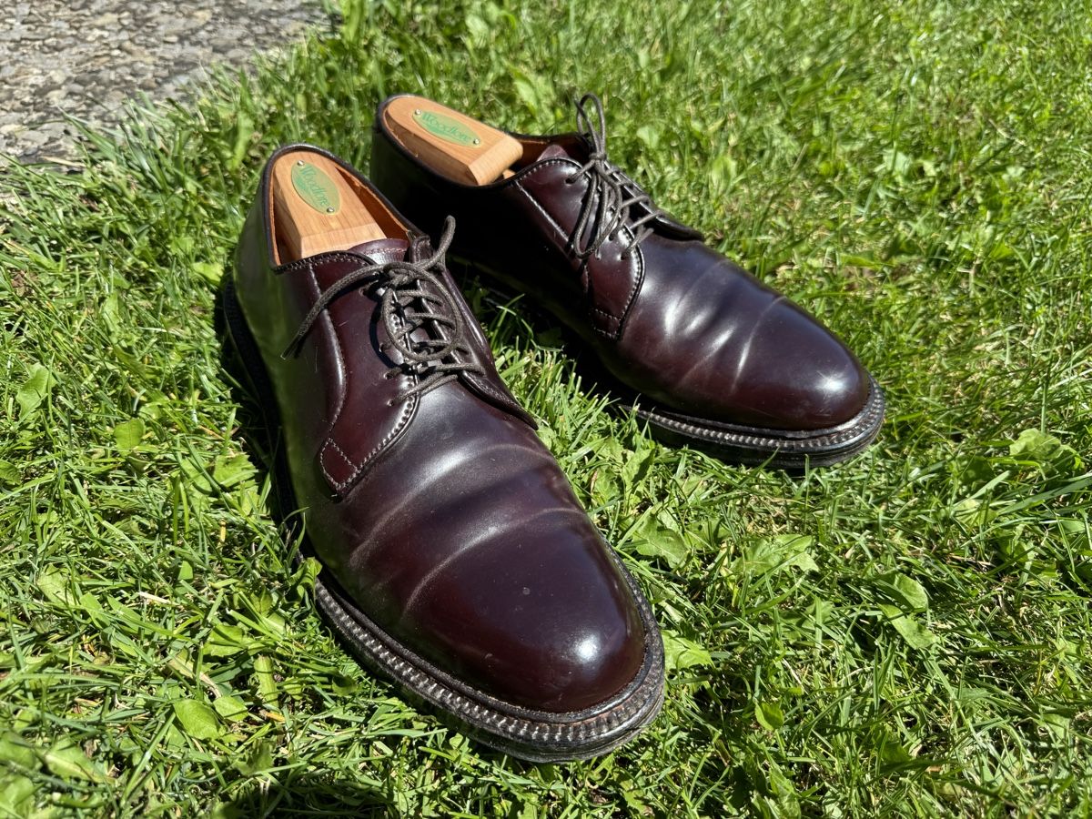 Alden Scarpe da uomo: Alden Shell Cordovan Plain Toe Derby, US 9, Barrie Last – Usato da Schlieren venduto da Timsonsan 2
