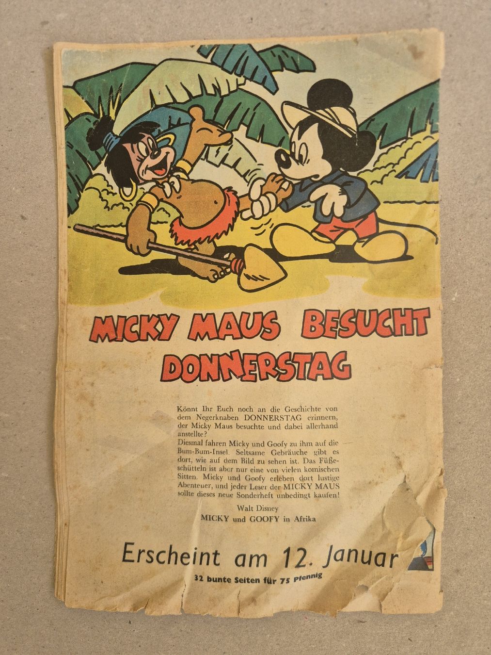 Fumetti: Micky Maus Comic Heft Nr 1 Januar 1955  – Usato da Langendorf venduto da zvonu161 2