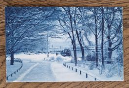 Stimmungsvolles Zürich in Winter am Alpenquai 1911