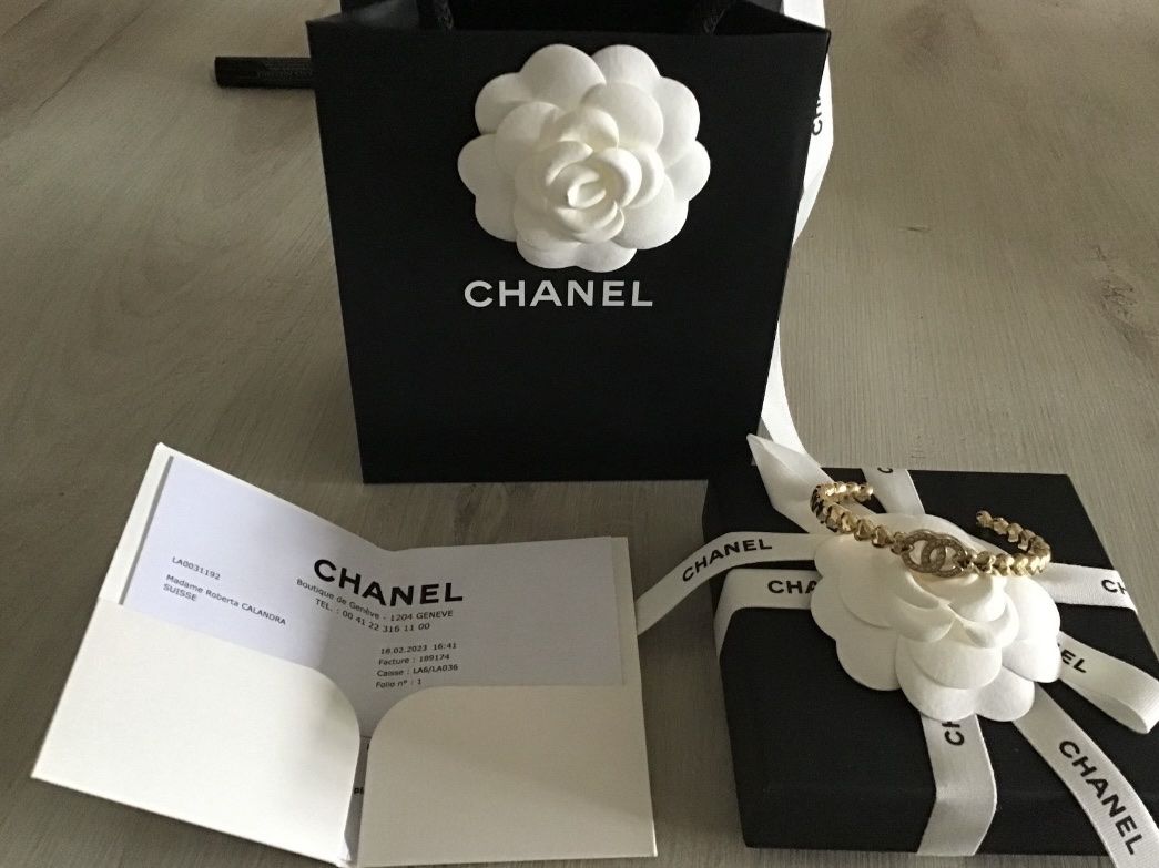 Chanel Herz-Armspange mit CC-Logo und Strass, Gold, Full Se (Gebraucht ...