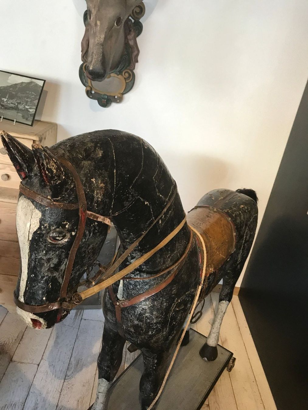 Spielzeuge: Karussel Pferd, Holzpferd, Streitross, 19. Jh. – Gebraucht aus Fehraltorf von Swisscollector 1