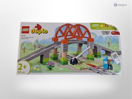 LEGO Duplo Eisenbahnbrücke und Schienen