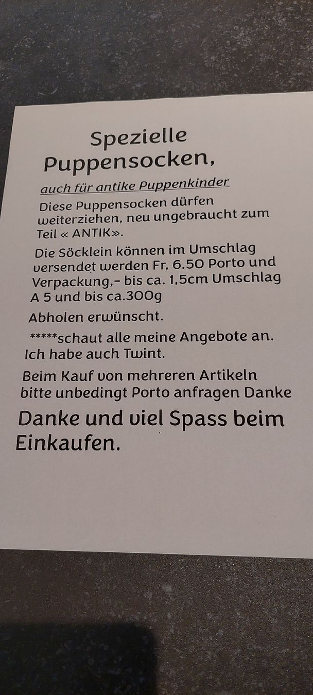 Puppen: 2Paar schwarze neue Puppensocken  – Neu (gemäss Beschreibung) aus Muri AG von nindo1 1