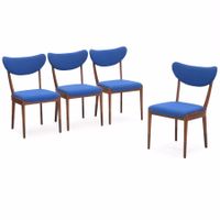 4x Dänische Stühle in blau 1940er