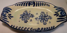 HAND GEMALTE ANTIKE SCHALE---DELFT-HOLLAND,--14 CM x 8 CM