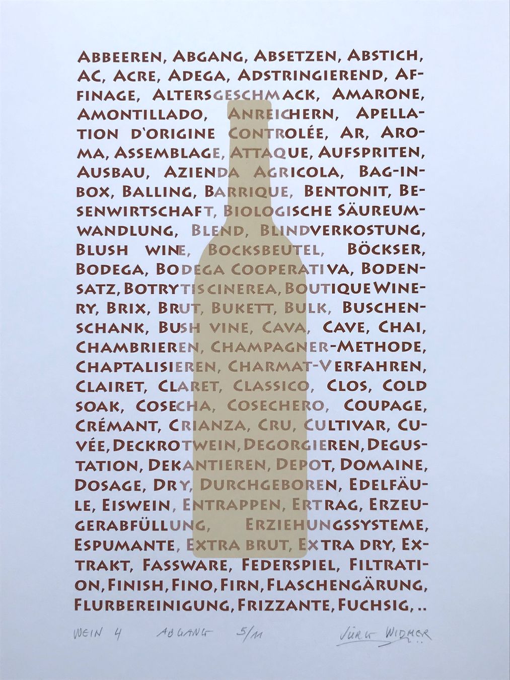 Foto & Immagini: Artwine 4, Jürg Widmer, Siebdruck – Nuovo e nell'imballaggio originale da Seltisberg venduto da quadartswiss