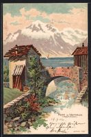Lithographie Veytaux, Pont de Veytaux