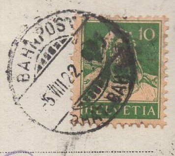 Cartoline postali: Davos   Luftbild  Bahnpost - RHÄT.-BAHN 1922 – Usato da Aarau venduto da kufi44 3