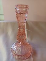 neu: rosa Glas Kerzenständer (klein) Vintage