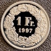 1 Franken Schweiz 1997 pp / aus Münzsatz/in einer Münzkapsel