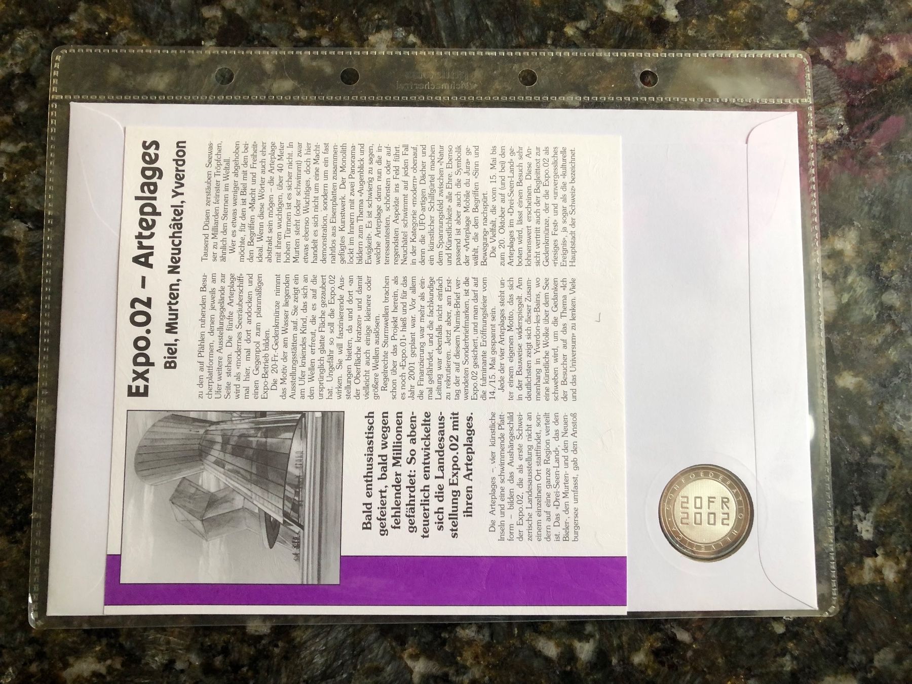 Tutti le monete: 20 Fr. Münzbrief 2002 Expo – Nuovo e nell'imballaggio originale da Reichenburg venduto da Strok10 1
