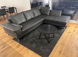 Ecksofa rechts Leder anthrazit