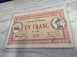1 Franc Kolonial-Franc Senegal 1917 guter Zustand