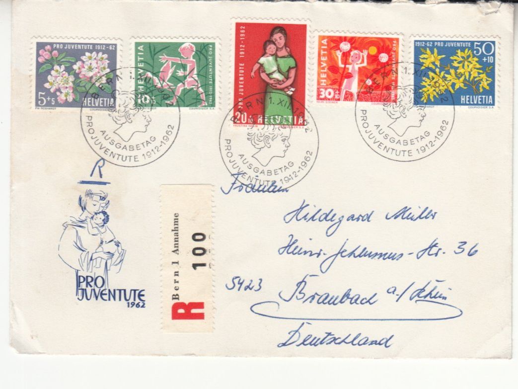 Tutti i francobolli: SBK J193 - J197 FDC gelaufen – Usato da Bürglen TG venduto da StampGraf