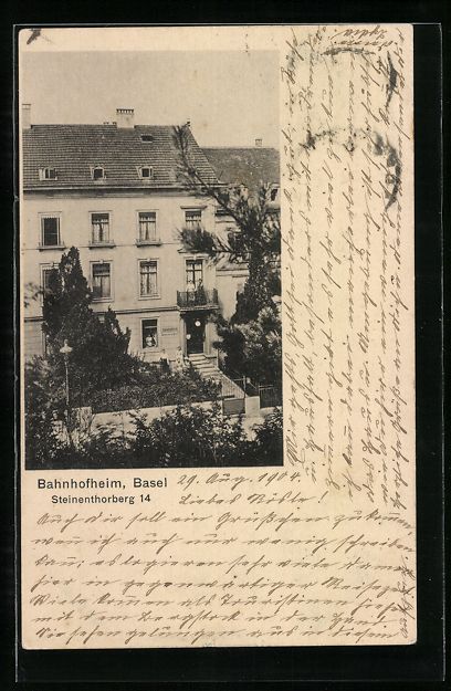 Ansichtskarten: Basel, Bahnhofheim am Steinenthorberg 14 – Gebraucht aus Berlin von bartko-reher