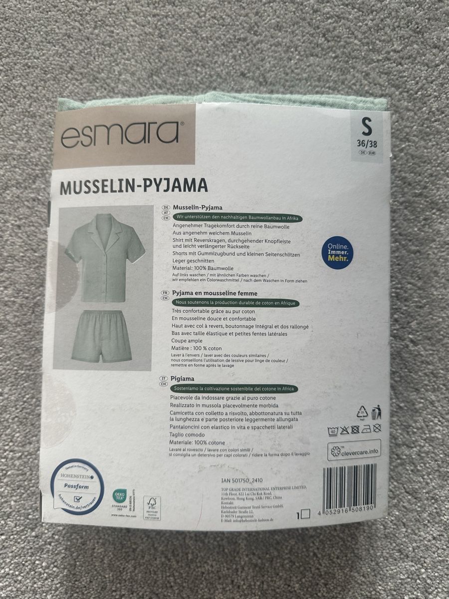 Negligees & Pigiami: Musselin Pyjama, Neu, Gr. S – Nuovo e nell'imballaggio originale da Uster venduto da deb_ljc5 1