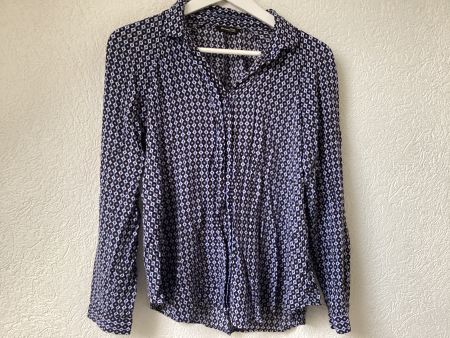 Lockere, leichte Massimo Dutti Bluse, Gr. S blau schwarz