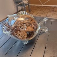 Vase décoratif en verre forme poisson avec défaut
