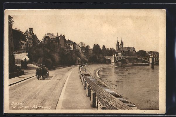 Ansichtskarten: AK Basel, St. Alban-Rheinweg – Gebraucht aus Berlin von bartko-reher