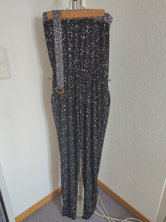 Michael Kors Jumpsuit schwarz/ weiss mit Blumen Gr. XS